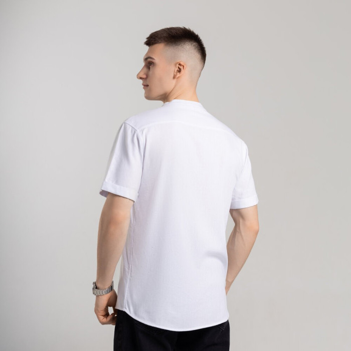 Чоловіча біла сорочка з коротким рукавом Pobedov Misto
