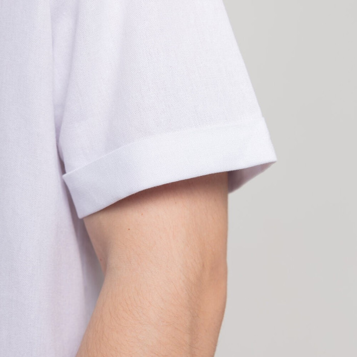 Мужская белая рубашка с коротким рукавом Pobedov Misto