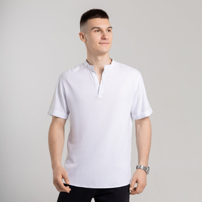 Мужская белая рубашка с коротким рукавом Pobedov Misto