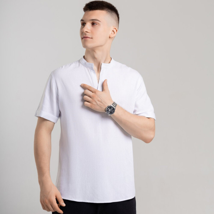 Мужская белая рубашка с коротким рукавом Pobedov Misto