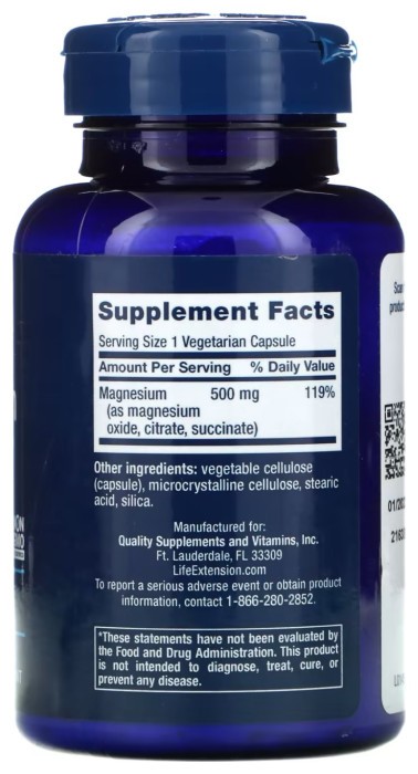 Magnesium Caps 500 mg - 100 vcaps