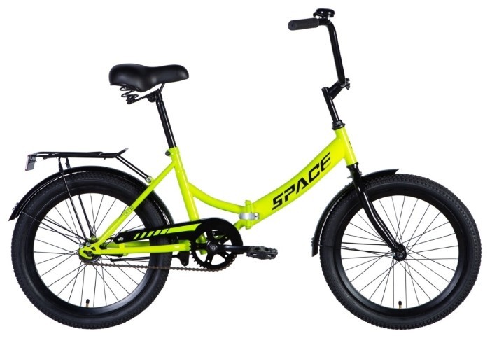 Велосипед ST 20" SPACE -050 гальмівна рама- з багажником задн St з крилом St 2024 (салатний), укр, укр