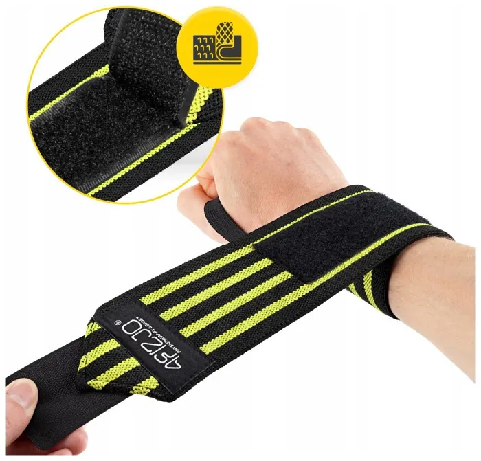 Бинты для запястий (кистовые бинты) 4FIZJO Wrist Wraps Black/Yellow (P-5907739311061)