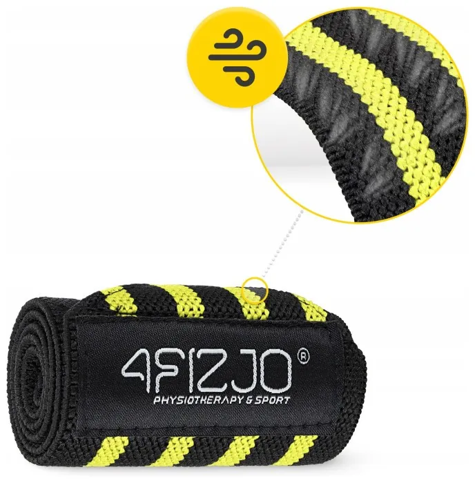 Бинты для запястий (кистовые бинты) 4FIZJO Wrist Wraps Black/Yellow (P-5907739311061)