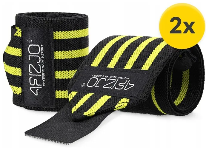 Бинты для запястий (кистовые бинты) 4FIZJO Wrist Wraps Black/Yellow (P-5907739311061)