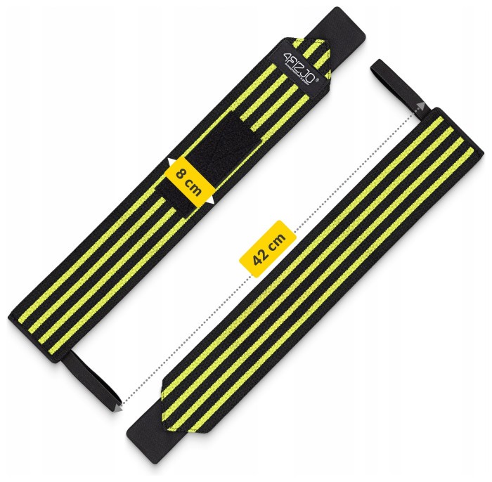 Бинты для запястий (кистовые бинты) 4FIZJO Wrist Wraps Black/Yellow (P-5907739311061)