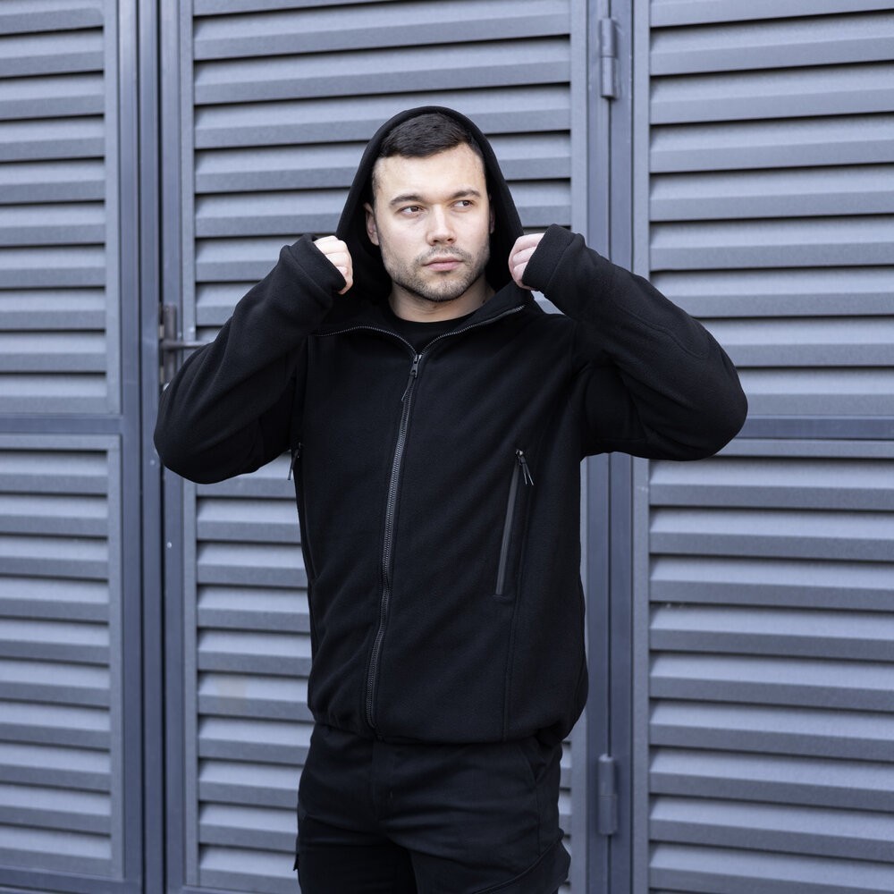 Чоловіча толстовка флісова на блискавці Pobedov Explorer чорна