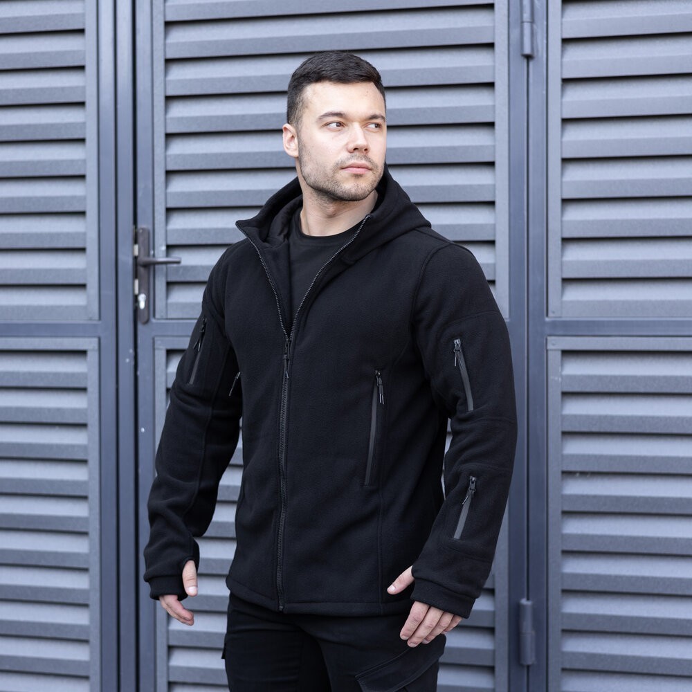 Чоловіча толстовка флісова на блискавці Pobedov Explorer чорна