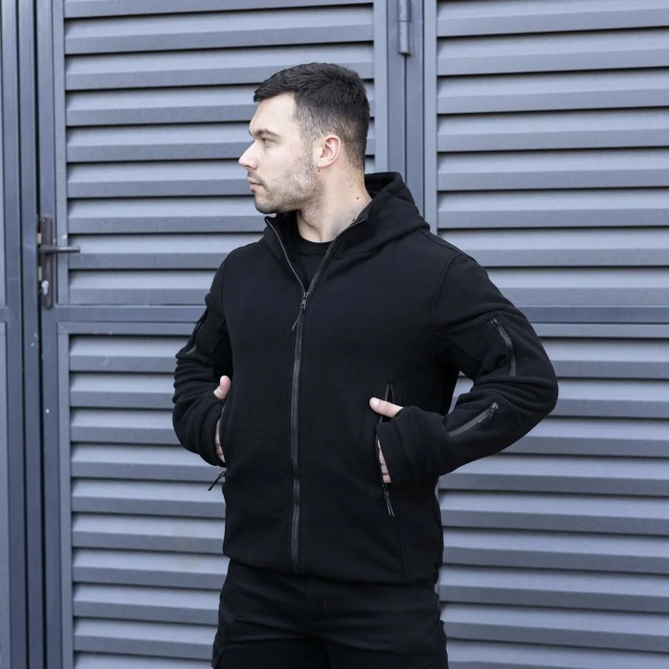Чоловіча толстовка флісова на блискавці Pobedov Explorer чорна (XL)