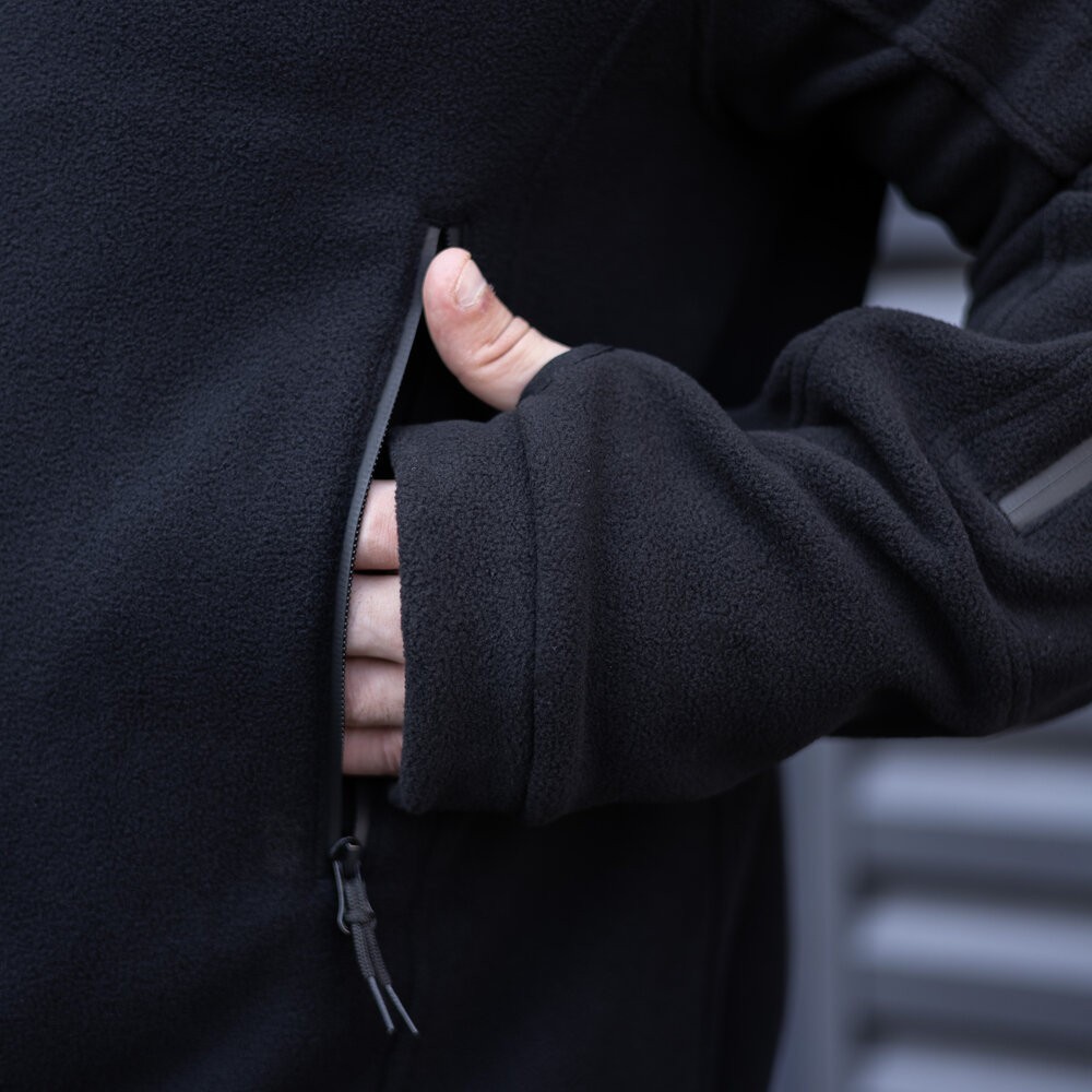 Чоловіча толстовка флісова на блискавці Pobedov Explorer чорна, укр, укр