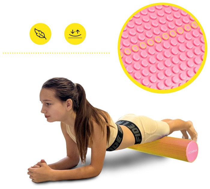 Масажний ролик Cornix EVA+ 60 x 15 см (валик, роллер) XR-0308 Pink