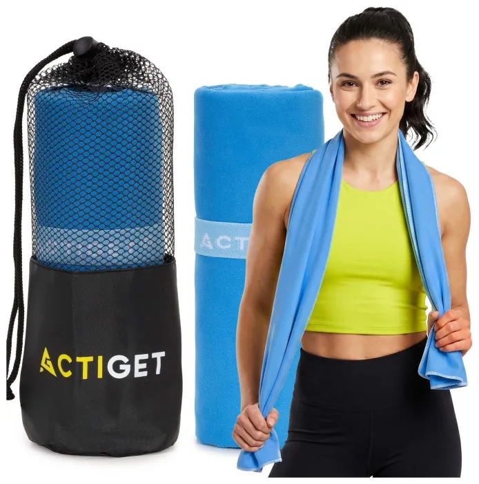 Рушник спортивний Actiget 150 x 80 см з мікрофібри ACT0191 Blue