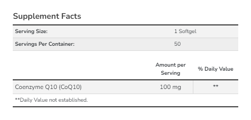 CoQ10 100mg – 50 sgels