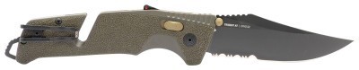 Раскладной нож SOG Trident AT, Olive Drab, Serrated