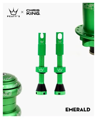 Ниппели Peaty's x Chris King Tubeless Valves, 42mm, Emerald