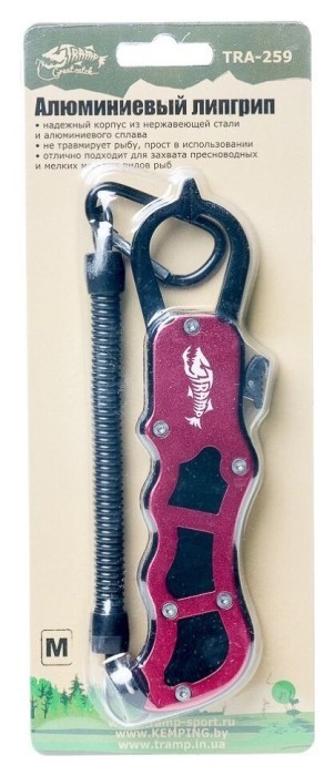 Липгрип Tramp алюминиевый, M (TRA-259) красный 16,5 см