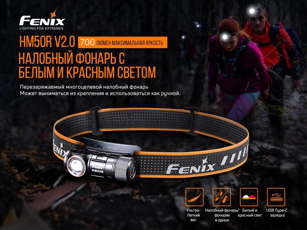 Фонарь налобный Fenix HM50R V2.0