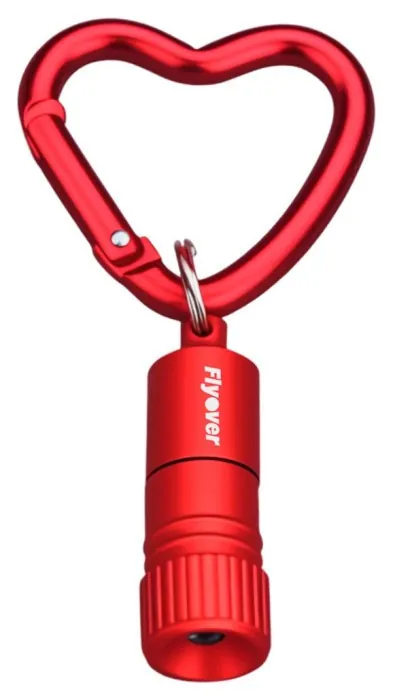 Munkees 10884 брелок-ліхтарик Mini LED Flashlight with Heart-Carabiner red