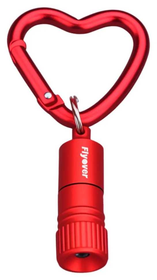 Munkees 10884 брелок-ліхтарик Mini LED Flashlight with Heart-Carabiner red (10884-RD)
