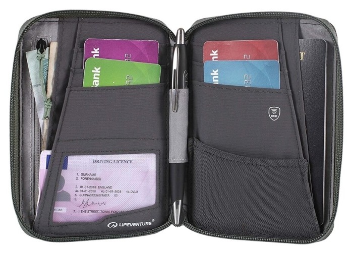 Кошелек Lifeventure Recycled RFID Mini Travel Wallet olive