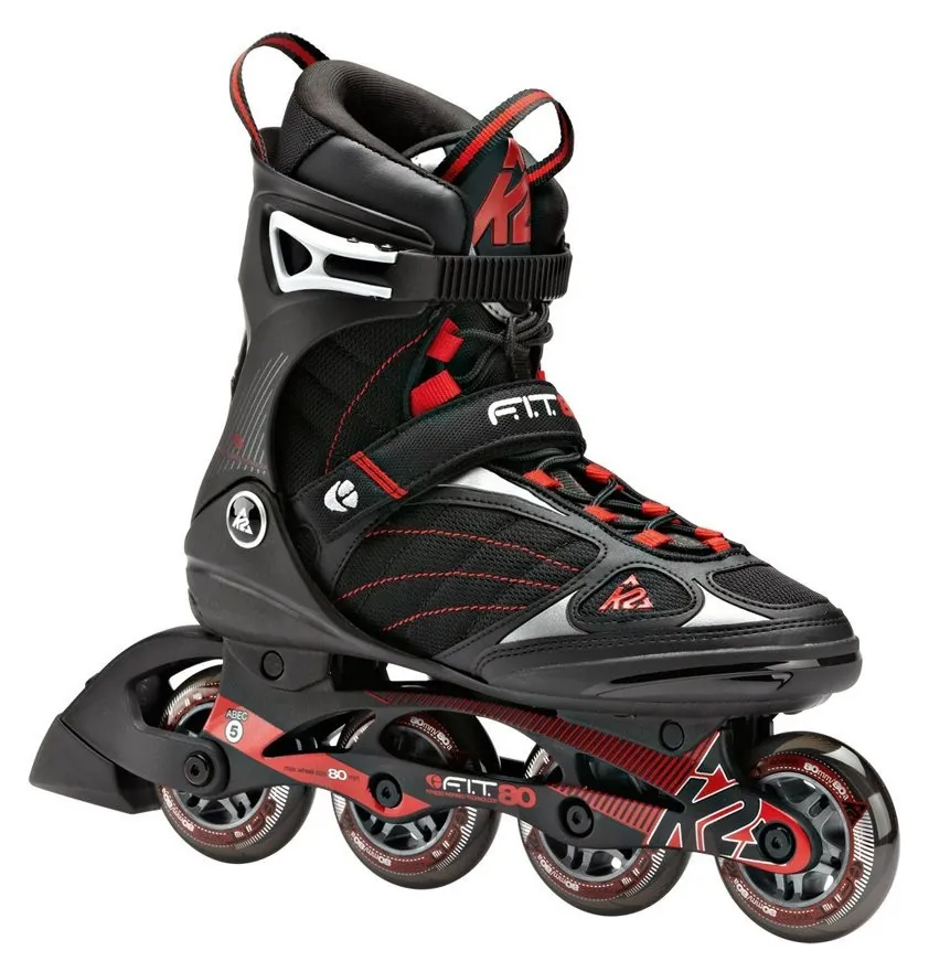 Роликові коньки для дорослих K2 FIT 80 M 49 (14.0US) 320мм Black/red (3040001) O (320мм)