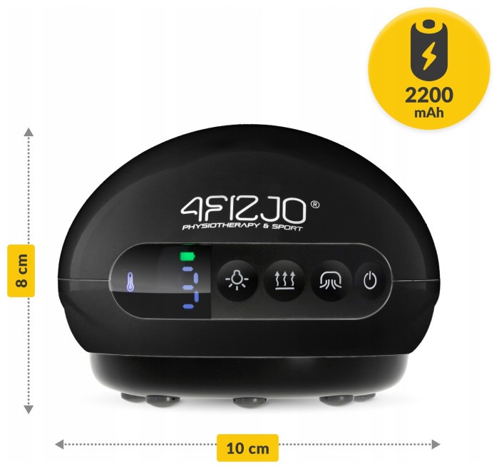 Масажна вакуумна банка 4FIZJO акумуляторна з ІЧ прогрівом Black (P-5907739318695)