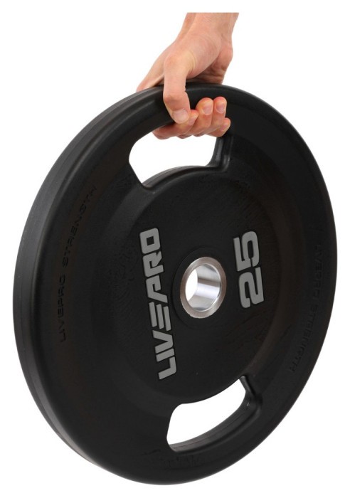 Блинчики диски полиуретановые 2 Handle металлическая втулка LiveUp LP8337-25 ø51мм 25кг черный