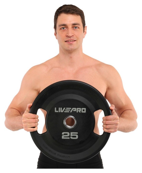 Блинчики диски полиуретановые 2 Handle металлическая втулка LiveUp LP8337-25 ø51мм 25кг черный