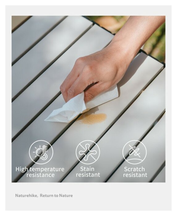 Складной стол Naturehike Star Jane T01 CNK2550JJ018, 89х60 см, углеродистая сталь, бежевый