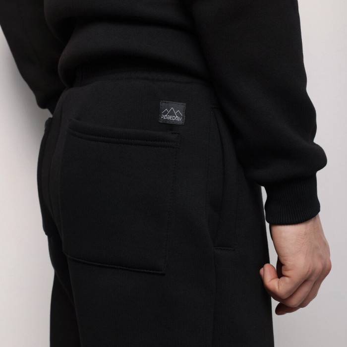 Джогеры мужские тринитка начес черные. Джогеры мужские Pobedov Move черные.