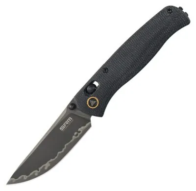 Нож складной туристический SRM Medal 255L-MB3 (8.2 см) 140Cr, Micarta черный