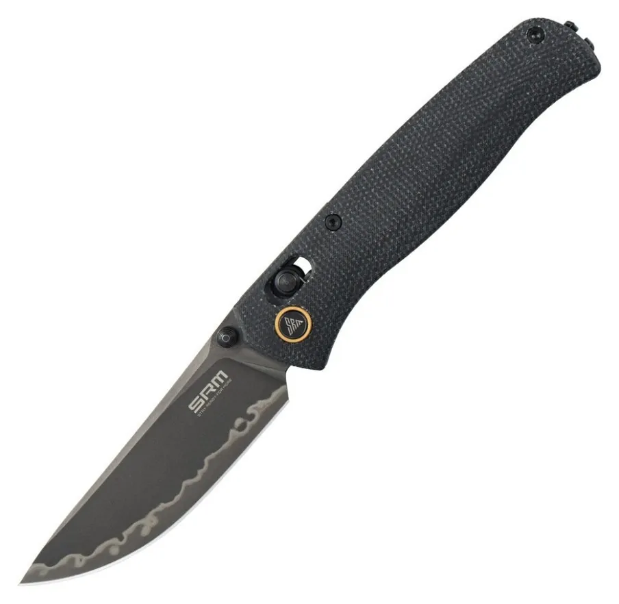 Ніж складаний туристичний SRM Medal 255L-MB3 (8.2 см) 140Cr , Micarta чорний (FNR_255L-MB3)
