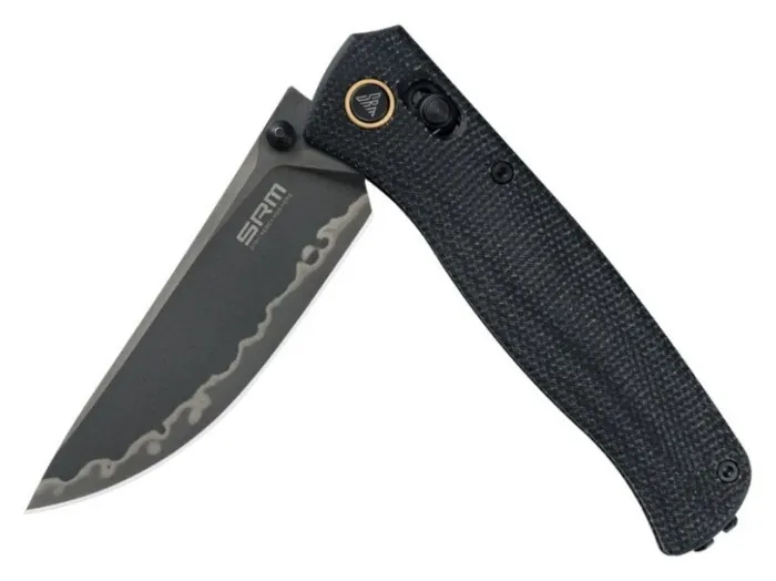 Нож складной туристический SRM Medal 255L-MB3 (8.2 см) 140Cr, Micarta черный