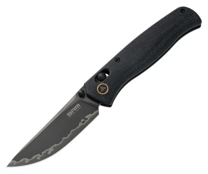 Нож складной туристический SRM Medal 255L-MB3 (8.2 см) 140Cr, Micarta черный
