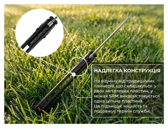 Нож складной туристический SRM Medal 255L-MB3 (8.2 см) 140Cr, Micarta черный