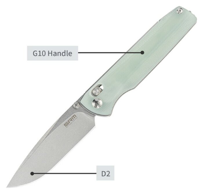 Нож складной SRM Terrier 258L-GC, полупрозрачный зеленый