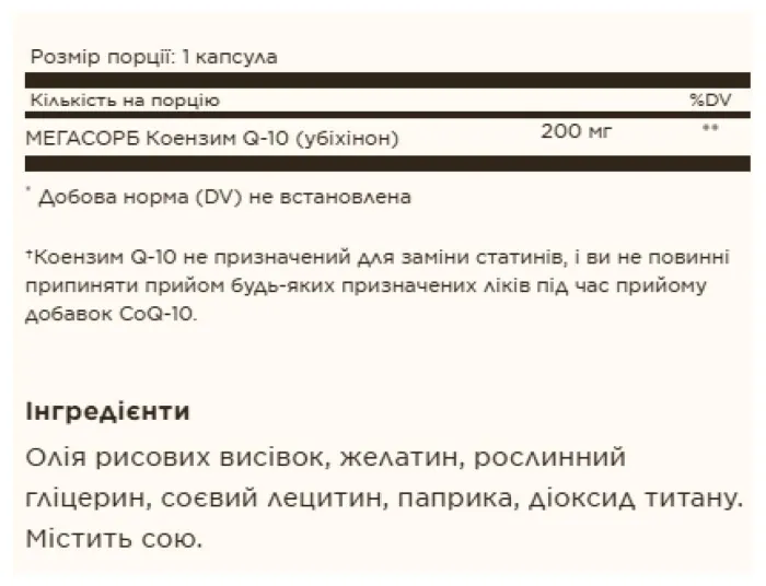 Megasorb CoQ-10 200mg - 60 softgels