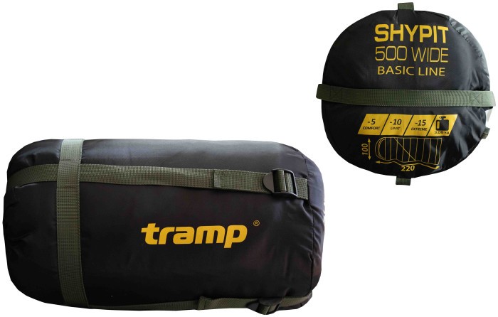 Спальний мішок Tramp Shypit 500XL одеяло з капюш лівий olive 220/100 UTRS-062L