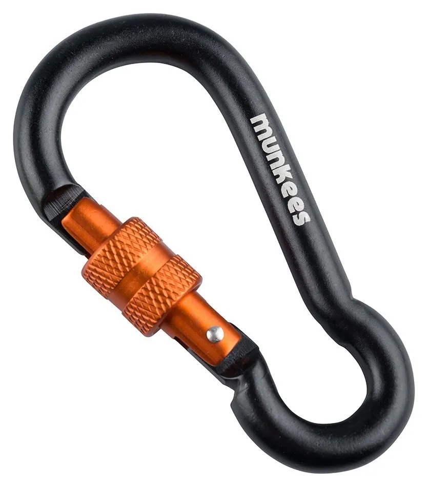 Munkees 3247 карабін Pear with Screw Lock 7 mm x 70 mm black (3247-BK)