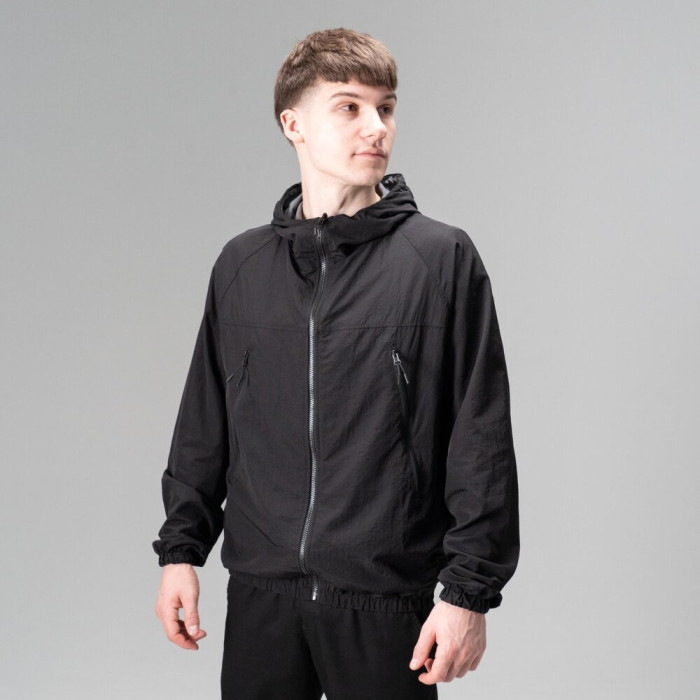 Куртка плащівка Slavni чорно-сіра, Весняна двостороння куртка Slavni Change чорно-сіра
