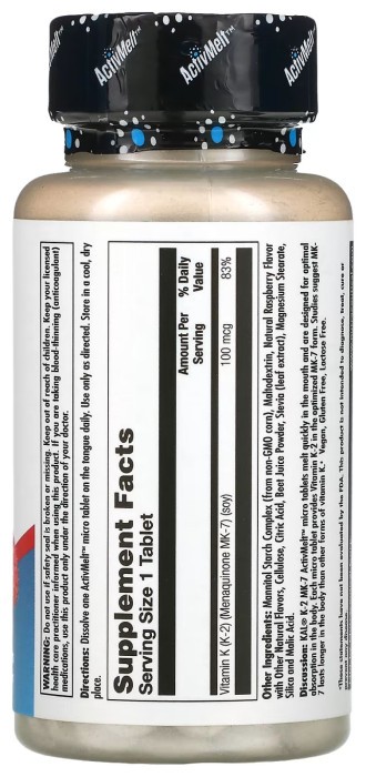 K-2 MK-7 ActivMelt 100 mcg - 60 tabs