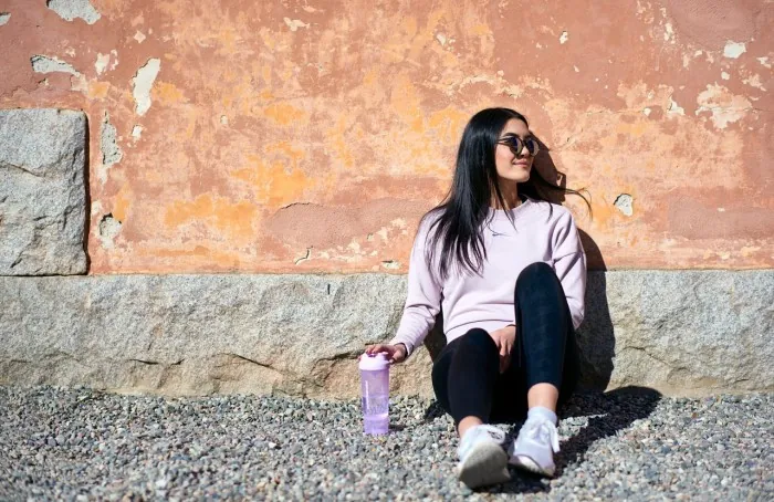 Шейкер спортивний SmartShake Slim Cotton Pink 500ml (Light Lavender)