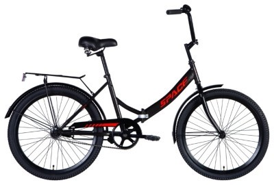 Велосипед ST 24&quot; SPACE -050 гальмівна рама- з багажником задн St з крилом St 2024 (сірий)