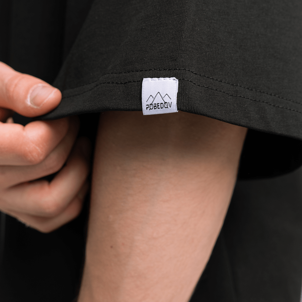 Базовая черная оверсайз футболка мужская весна лето однотон. Футболка оверсайз Pobedov Onyx