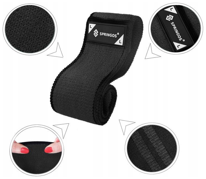 Резинка для фітнесу та спорту із тканини Springos Hip Band Size L FA0115