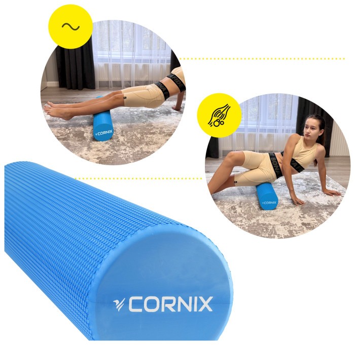 Масажний ролик Cornix EVA+ 60 x 15 см (валик, роллер) XR-0309 Navy Blue