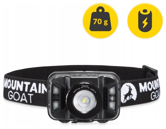 Ліхтар налобний Mountain Goat LED 350 lm акумуляторний, з регулюванням нахилу Black (P-5907739318411)
