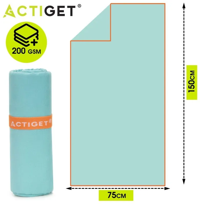 Рушник спортивний Actiget 150 x 75 см з мікрофібри ACT0194 Sky Blue