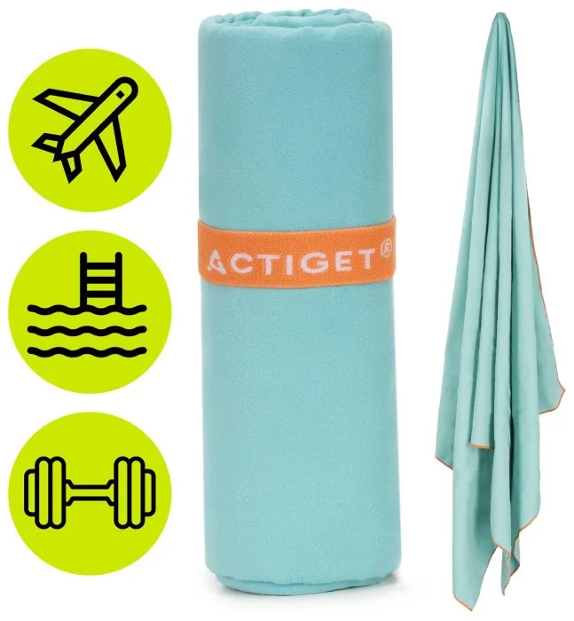 Рушник спортивний Actiget 150 x 75 см з мікрофібри ACT0194 Sky Blue
