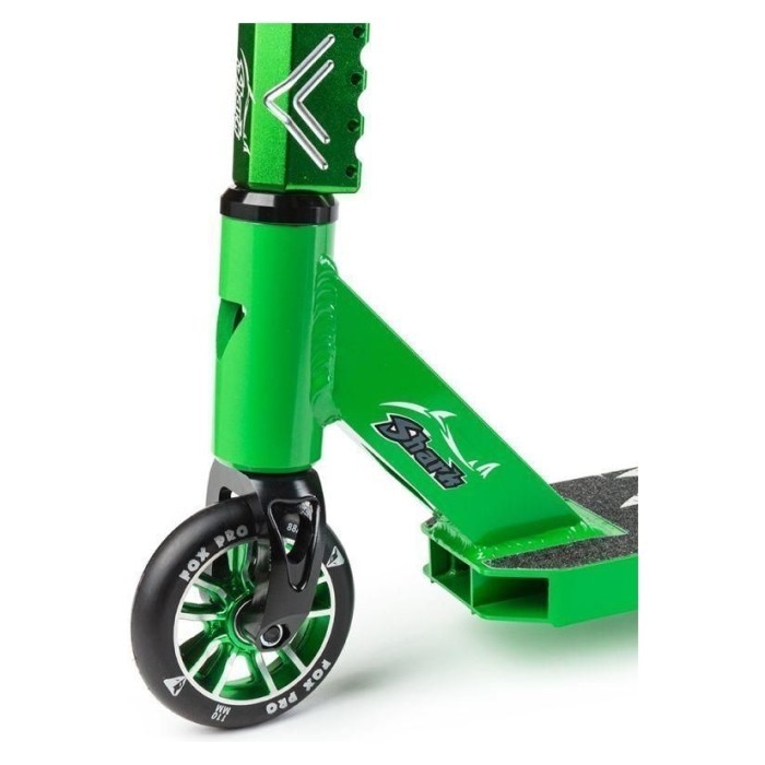 Самокат трюковый Fox Pro Shark/Green трюковый самокат Fox Pro Shark/Green